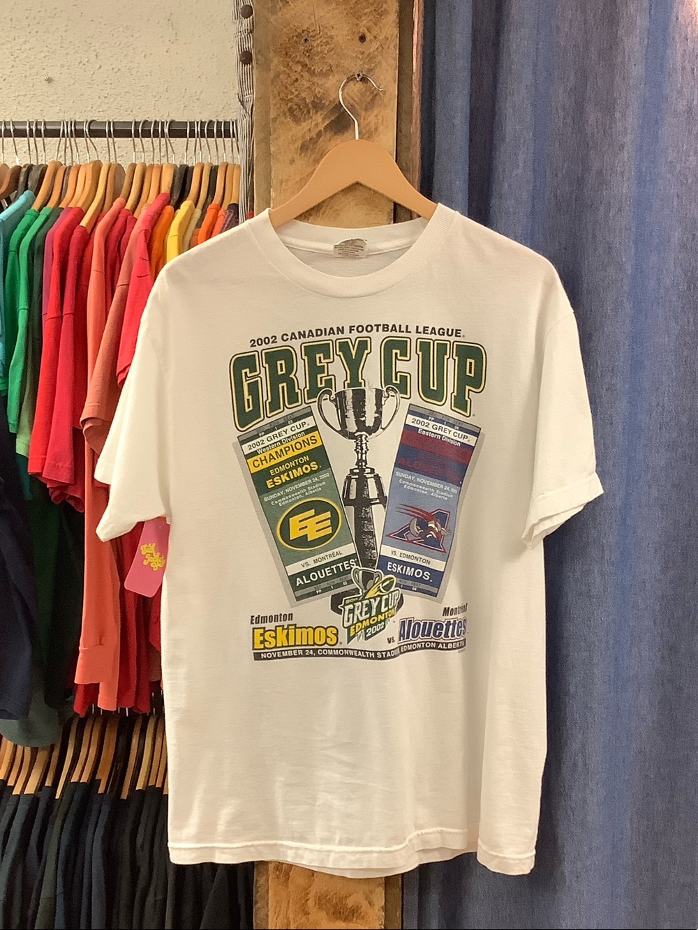Vintage 2002 CFL Grey Cup White T-Shirt